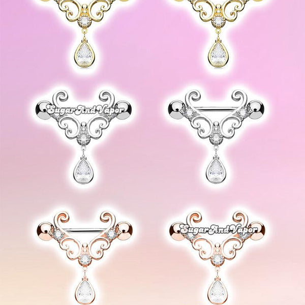 Butterfly nipple piercings top