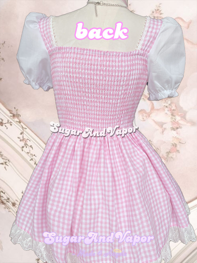 Avina Lolita Lace-up Cottage Core Dress-DRESSES-SugarAndVapor