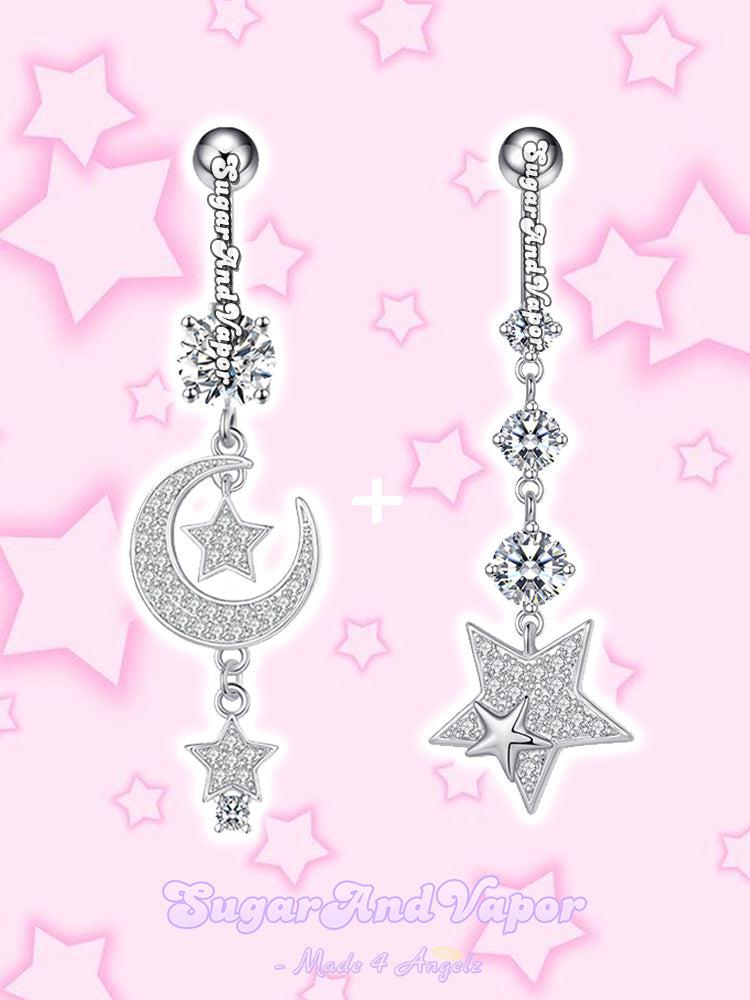 Moon&Star Tassels Belly Ring 2 Pieces Set-Belly Ring-SugarAndVapor