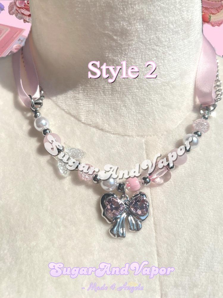 Pink Balletcore Beaded Multi-ways Necklace-NECKLACES-SugarAndVapor