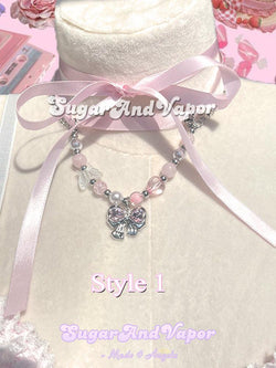 Pink Balletcore Beaded Multi-ways Necklace-NECKLACES-SugarAndVapor