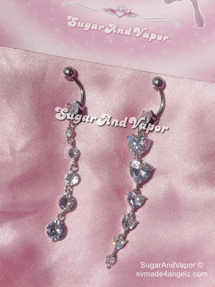 Roxy Bling 6 Hearts Overlength Belly Ring-Belly Ring-SugarAndVapor