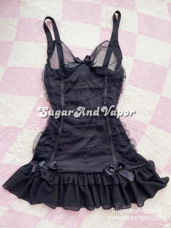 Serina Goth Doll Bows Dress-DRESSES-SugarAndVapor