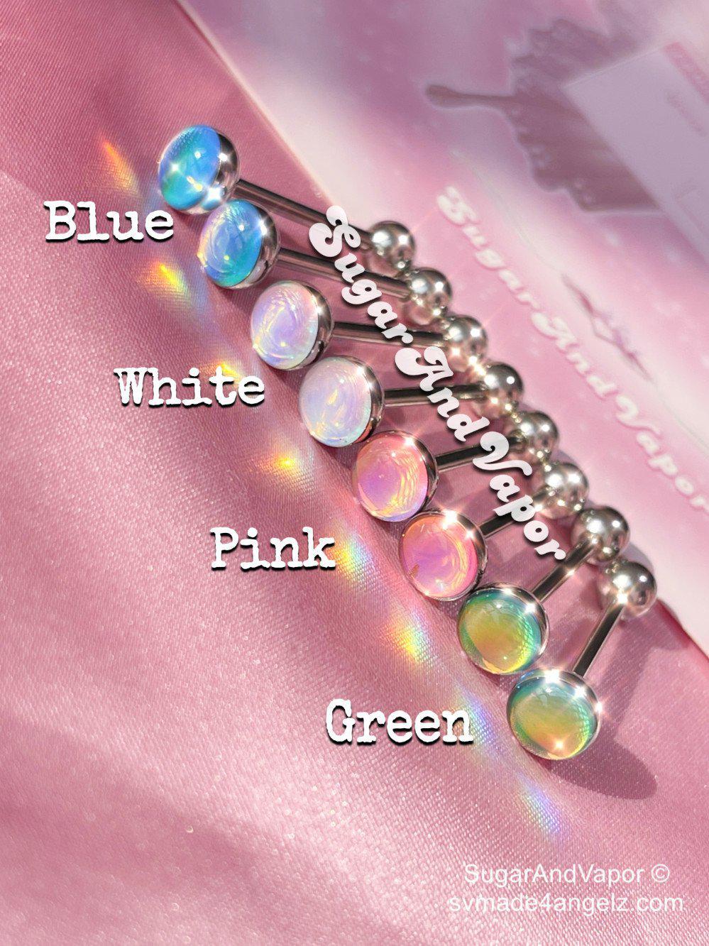 Shining Opal Barbell Tongue Ring-Tongue Ring-SugarAndVapor