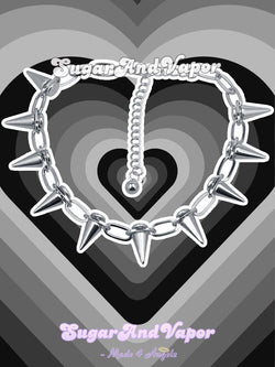 VIVI Punk Rivets Chain Choker-NECKLACES-SugarAndVapor