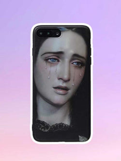Weeping Mary Artsy Black iPhone Case-Phone Case-SugarAndVapor