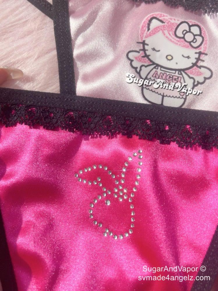 Y2K Kawaii Kitten Thong Panty-Lingeries-SugarAndVapor